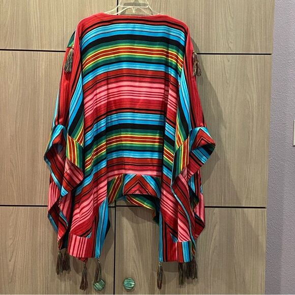 Amazing Roja Collection Serape Poncho Conchos and Studs - Picture 7 of 11